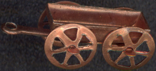#BEADSC0225 - Copper Wagon Charm with Moving Wheels