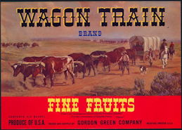 #ZLC439 - Wagon Train Pear Crate Label - Red Ve...