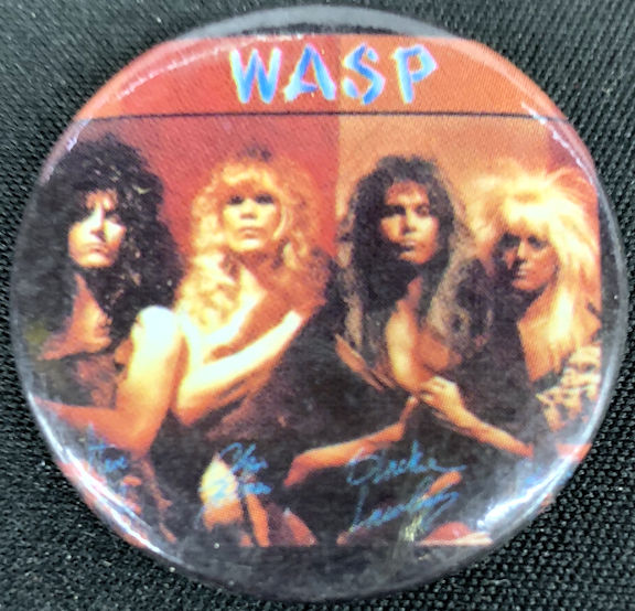 ##MUSICBQ0231 - 1986 W.A.S.P. Licensed Pinback Button from "Button-Up"