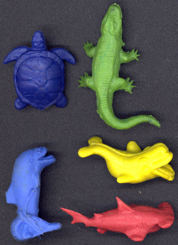 #TY958 - Group of 12 Assorted Dimestore Rubbery Sea Animal Toys