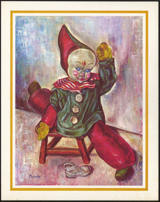 #MSPRINT229 - Clown Art Print by Michele - Clown on Stool