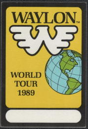 ##MUSICBP0416 - Rare Waylon Jennings OTTO Cloth Backstage Passes from the 1989  World Tour