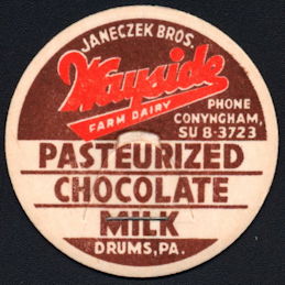 #DC195 - Janeczek Bros. Wayside Dairy Chocolate Milk Bottle Cap