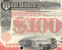 #ZZStock049 - West Shore Railroad Company Stock/Bond Certificate