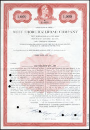 #ZZStock104 - West Shore Railroad Company Bond ...