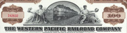 #ZZStock044 - Stock Certificate from The Western Pacific Railroad Company