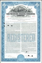 #ZZCE086 - The Western Pacific Railroad Company 4 1/2% Mortgage Bond Certificate