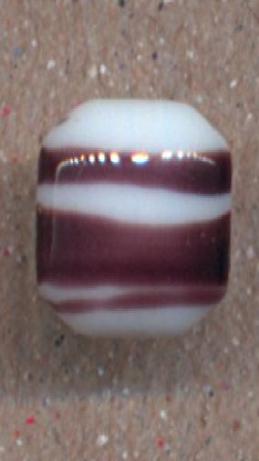 #BEADS0758 - 10mm White and Purple Colored Glass Cabochon - As Low as 10¢ each