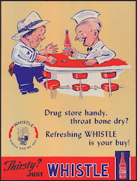 #SIGN177 - Very Large 1941 Whistle Soda Sign - Drug Store Handy