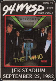 ##MUSICBP0518 - The Who OTTO Backstage Pass from the concert at JFK Stadium in 1982