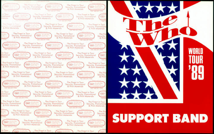 ##MUSICBQ0132 - The Who OTTO  Support Band Door Sign from the 1989 The Kids Are Alright World Tour