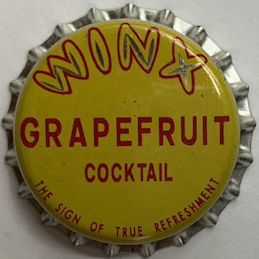 #BC210 - Rare WINX Grapefruit Coctail Cork Lined Soda Bottle Cap