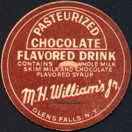 #DC193 - M. H. WIlliam's Jr. Pasteurized Chocolate Milk Bottle Cap