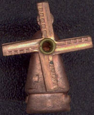 #BEADSC0244 - Copper Plated Windmill Charm with Moving Blades and Charm Loop
