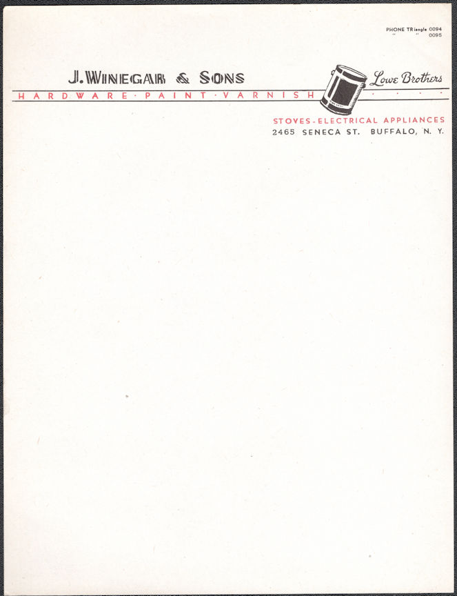 #UPaper200 - Group of 4 J. Winegar & Sons Letterhead - Can of Paint that says Lowe Brothers