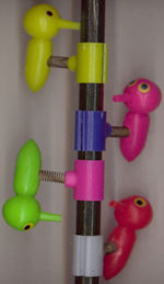 #TY549 - Group of 12 -  Pecking Woodpeckers on a Spring Pencil Hanger Toys
