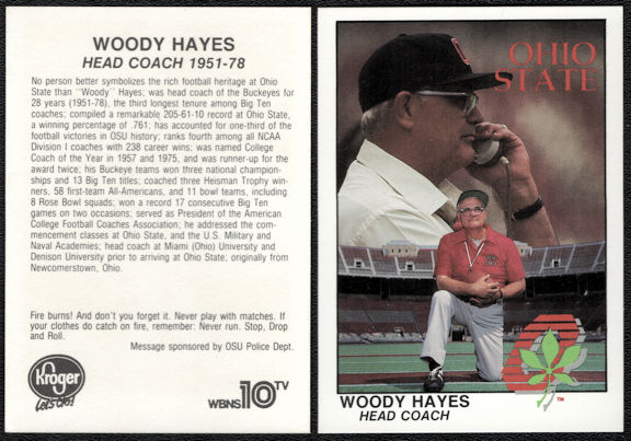 #BHSports154 - Group of 4 1988 Woody Hayes Ohio State Kroger Football Card Giveaways