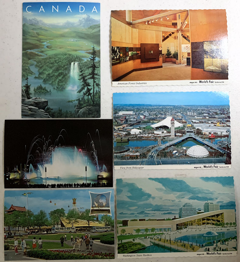 #UPaper037 - Six Different World's Fair Postcards