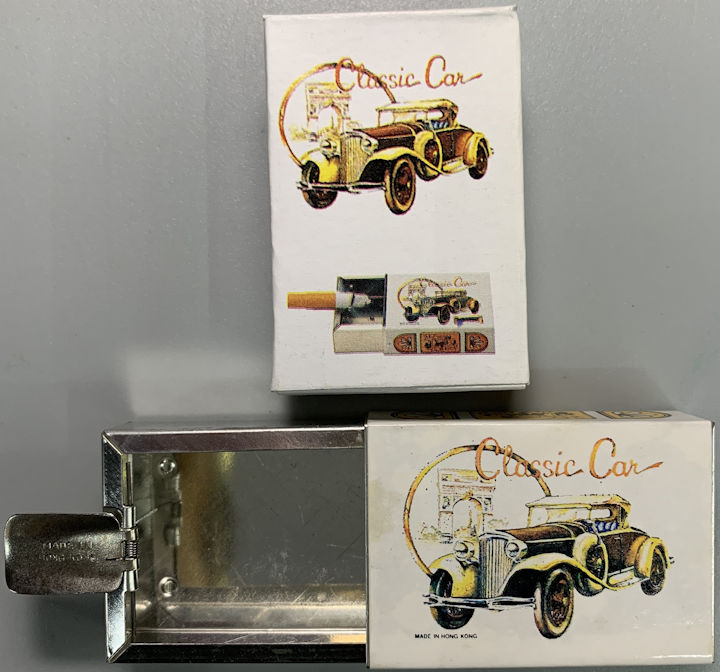 #MSH050 - Group of 2 Mechanical Mini Ash Tray/Hippie Stash Boxes in Original Boxes - Pictures 1932 Chrysler Imperial