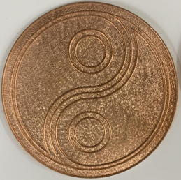 #BEADS1091 - Very Large Solid Copper Yin Yan Finding - Kim Co. Mark