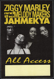 ##MUSICBP0641 - Ziggy Marley and the Melody Makers OTTO Cloth Backstage All Access Pass from the 1991 JAHMEKYA Tour