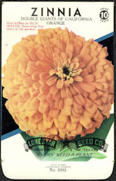 #CE043 - Double Giants of California Orange Zinnia Lone Star 10¢ Seed Pack - As Low As 50¢