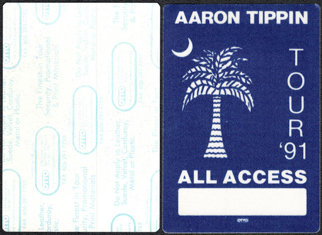 ##MUSICBP0117 - Aaron Tipin OTTO Cloth Backstage Pass from the 1991 You've Got to Stand for Something Tour