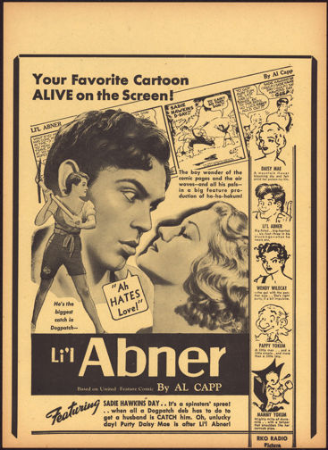 #CH326-02  - Rare 1940 Li'l Abner Movie Poster Broadside Picturing the Comic Strip