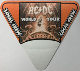##MUSICBP0758 - AC/DC OTTO Cloth Backstage Local Crew Pass from the 1996 Ballbreaker World Tour