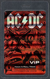 ##MUSICBP1283 - AC/DC OTTO Laminated VIP Backstage Pass from the 2008 Rock N Roll Train Final Dress Rehearsal