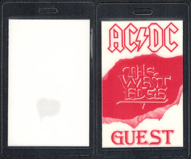 ##MUSICBP1267 - Super Rare Glow in the Dark Laminated AC/DC OTTO Laminated Guest Backstage Pass from the Razor's Edge Tour