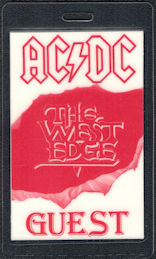 ##MUSICBP1267 - Super Rare Glow in the Dark Laminated AC/DC OTTO Laminated Guest Backstage Pass from the Razor's Edge Tour