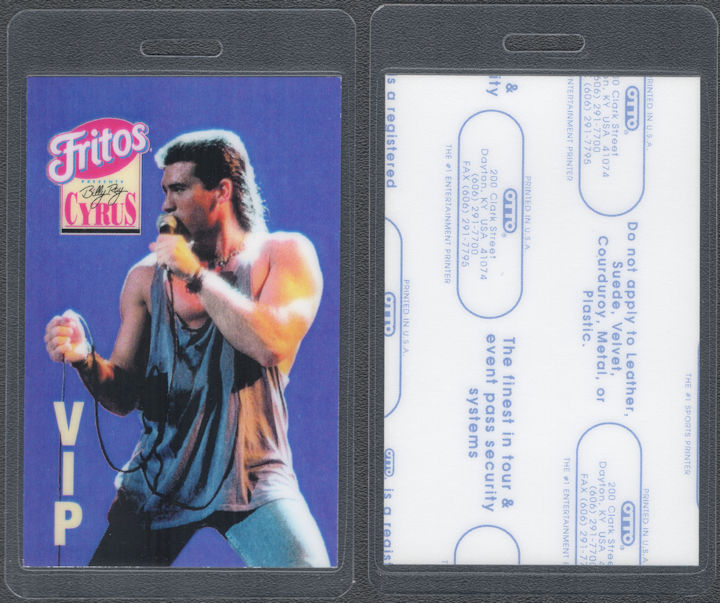 ##MUSICBP2128 - Billy Ray Cyrus OTTO Laminated VIP Pass from the 1992 Some Gave All Tour (Achy Breaky Heart)