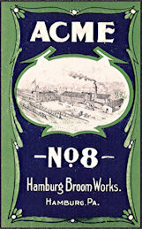 #ZLB054 - Rare Acme No. 8 Broom Label - Hamburg...