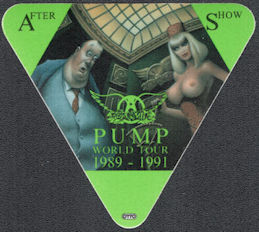 ##MUSICBP1224 - Triangular Aerosmith Cloth Otto Backstage Pass from the 1989/91 Pump Tour