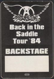 ##MUSICBP0328  - 1984 Aerosmith OTTO Backstage Pass  - Back in the Saddle Tour