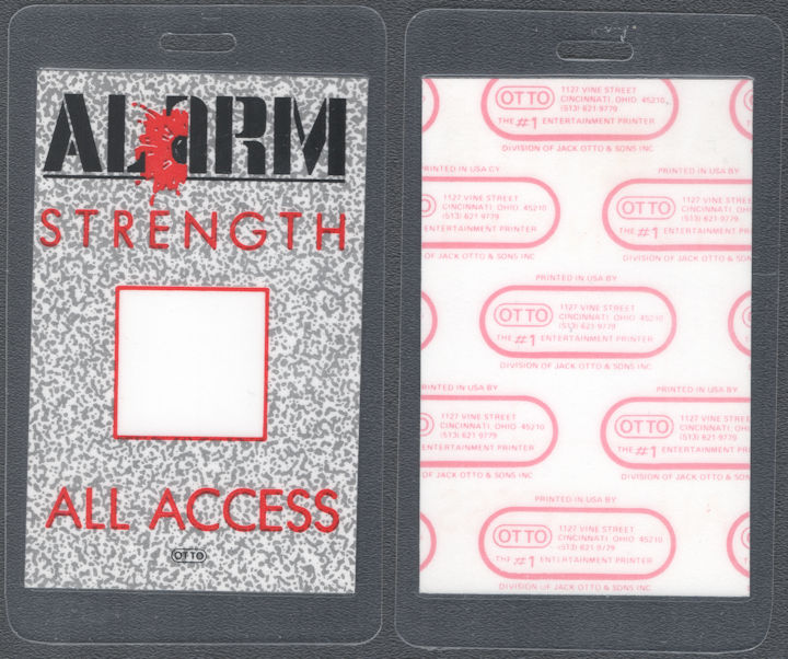 ##MUSICBP1949 - The Alarm OTTO Laminated All Access Pass from the 1985 Strength Tour 