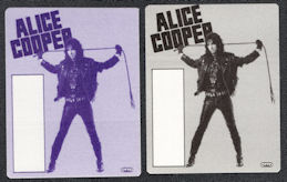 ##MUSICBP1232 - Pair of Alice Cooper OTTO Cloth Backstage Passes from the 1991 Hey Stoopid Tour