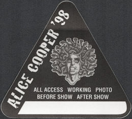 ##MUSICBP0937 - Alice Cooper OTTO Cloth Backstage Pass from the 1998 Rock 'n' Roll Carnival Tour
