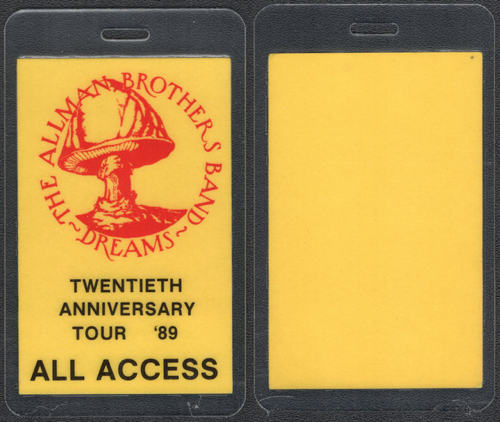##MUSICBP0946  - The Allman Brothers Band Laminated All Access Pass from the 1989 20th Anniversary Tour