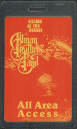 ##MUSICBP1858  - The Allman Brothers Band OTTO Laminated All Area Access Pass from the 1991 Shades of Two Worlds Tour