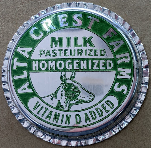 #DC217 - Alta Crest Homogenized Milk Bottle Cap Picturing Cow Head