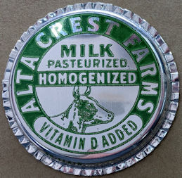 #DC217 - Alta Crest Homogenized Milk Bottle Cap...