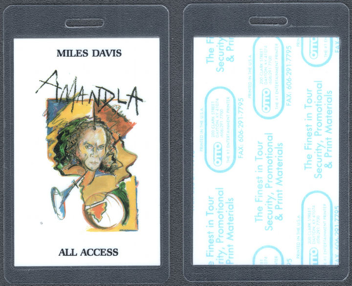 ##MUSICBP1613 - Miles Davis OTTO Laminated All Access from the 1989 Amandla Tour