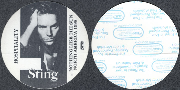 ##MUSICBP1793 - Sting OTTO Cloth Hospitality Pass from the 1988 Nothing Like the Sun Tour
