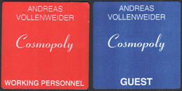 ##MUSICBP0941 - Pair of Andreas Vollenweider Cloth Guest Backstage Pass from the 1999 Cosmopoly Tour