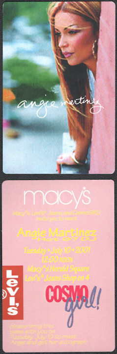 ##MUSICBP0939 - Angie Martinez Guest Backstage Pass from the 2001 Tour
