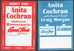 ##MUSICBP0942 - Pair of Anita Cochran OTTO Cloth Backstage Passes from the 2000 Tour