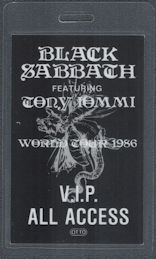 ##MUSICBP2130 - Rare Black Sabbath OTTO Laminated VIP, All Access Pass From the 1986 Seventh Star Tour