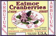 #ZLC067 - Eatmor Cranberries Arbutus 1/4 Barrel Cranberries Label